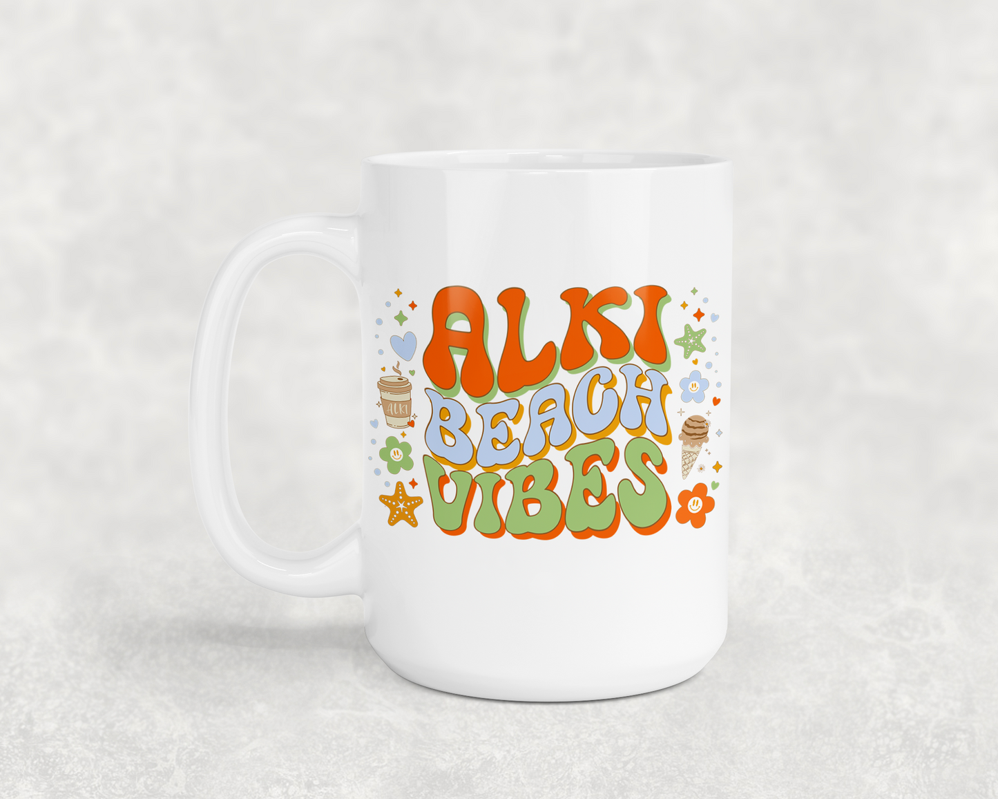 West Seattle + Alki Beach 15 oz Large Mugs ~ Sip Your Coffee in Style