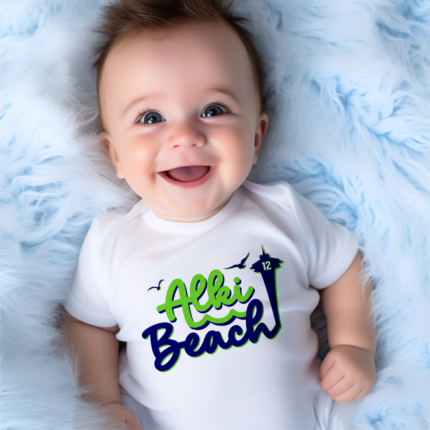 West Seattle + Alki Beach - Soft & Sweet Baby One-Piece Bodysuits