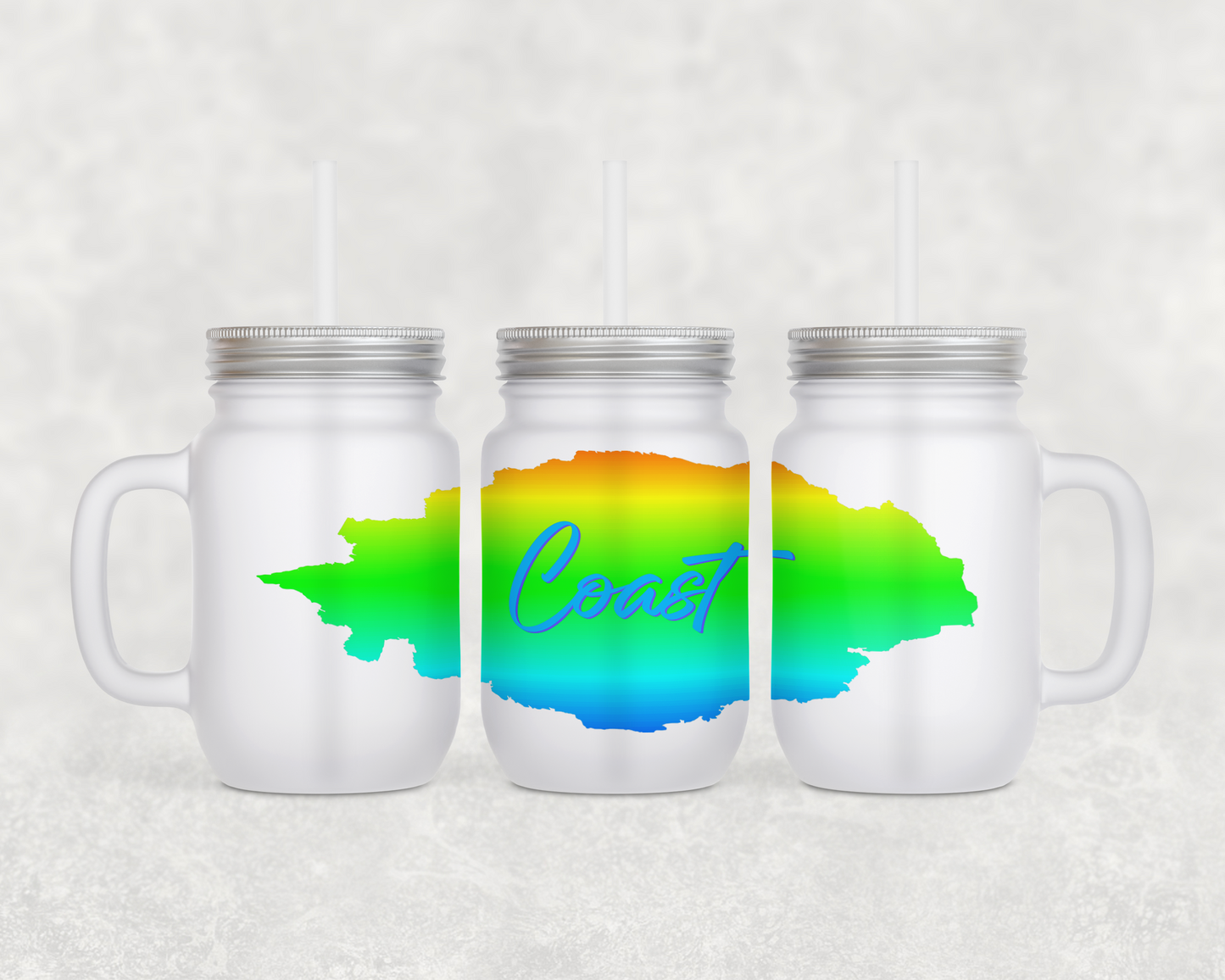 Custom Name Frosted Mason Jar Mugs!