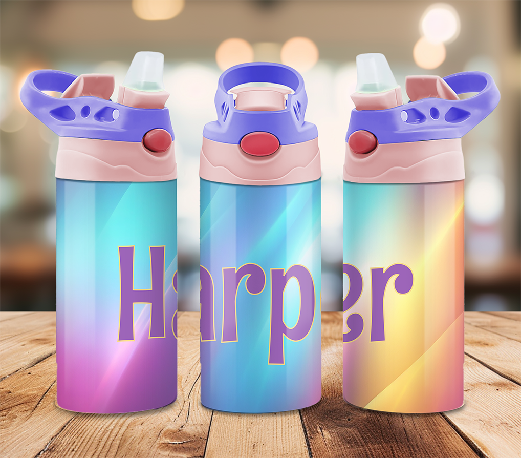 Custom Name Kids 12 oz Flip-Top Tumbler ~ Keeps Drinks Cold!