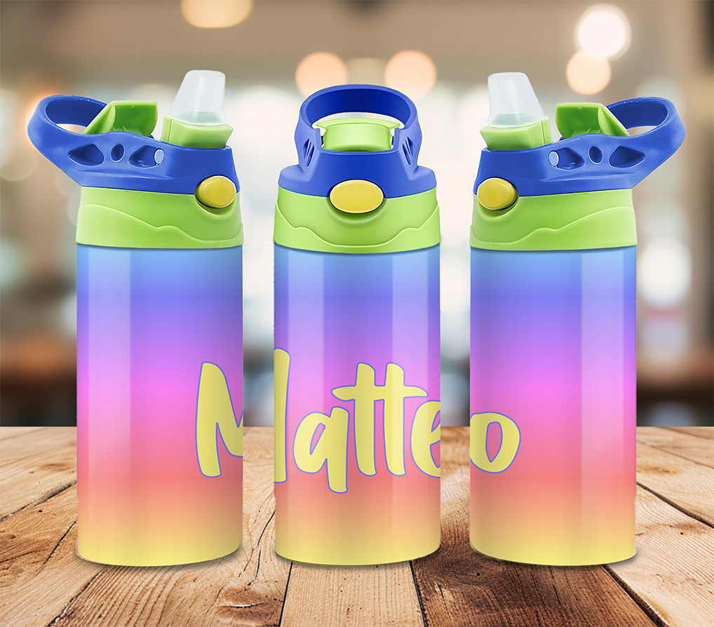 Custom Name Kids 12 oz Flip-Top Tumbler ~ Keeps Drinks Cold!