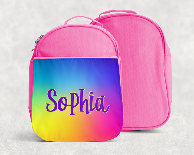 Custom Name Kids Treasure Bag + Lunch Box ~ Soft-sided & Cheery
