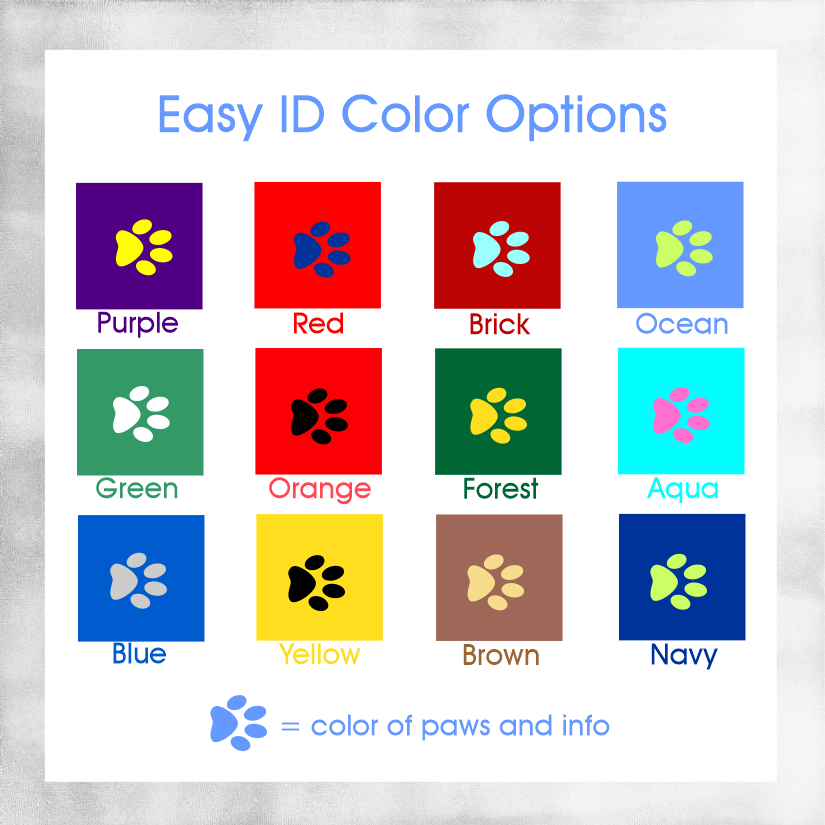 Custom Dog Collars  ~ Easy ID with Colorful Custom Collars with your Dog's Name and Info