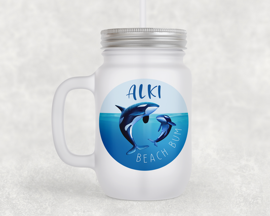 West Seattle + Alki Beach Frosted Mason Jar Mugs!