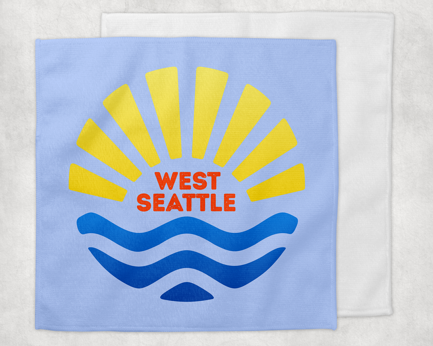 West Seattle + Alki Beach Waffle Weave  & Microfiber Dish Cloths