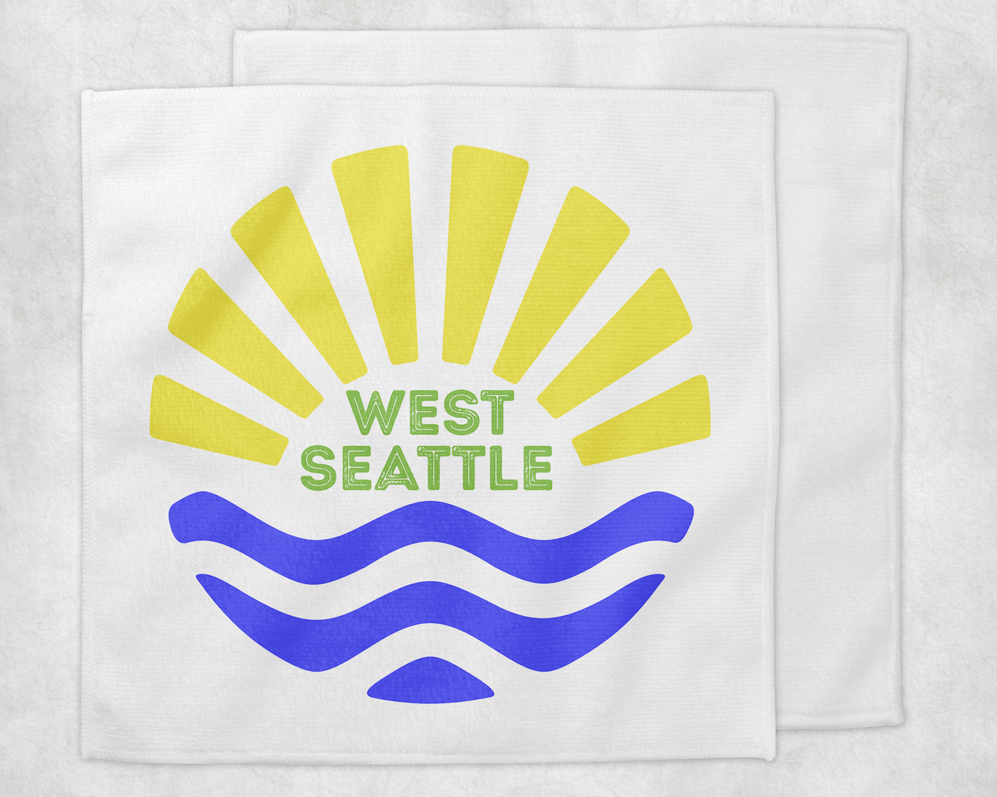 West Seattle + Alki Beach Waffle Weave  & Microfiber Dish Cloths