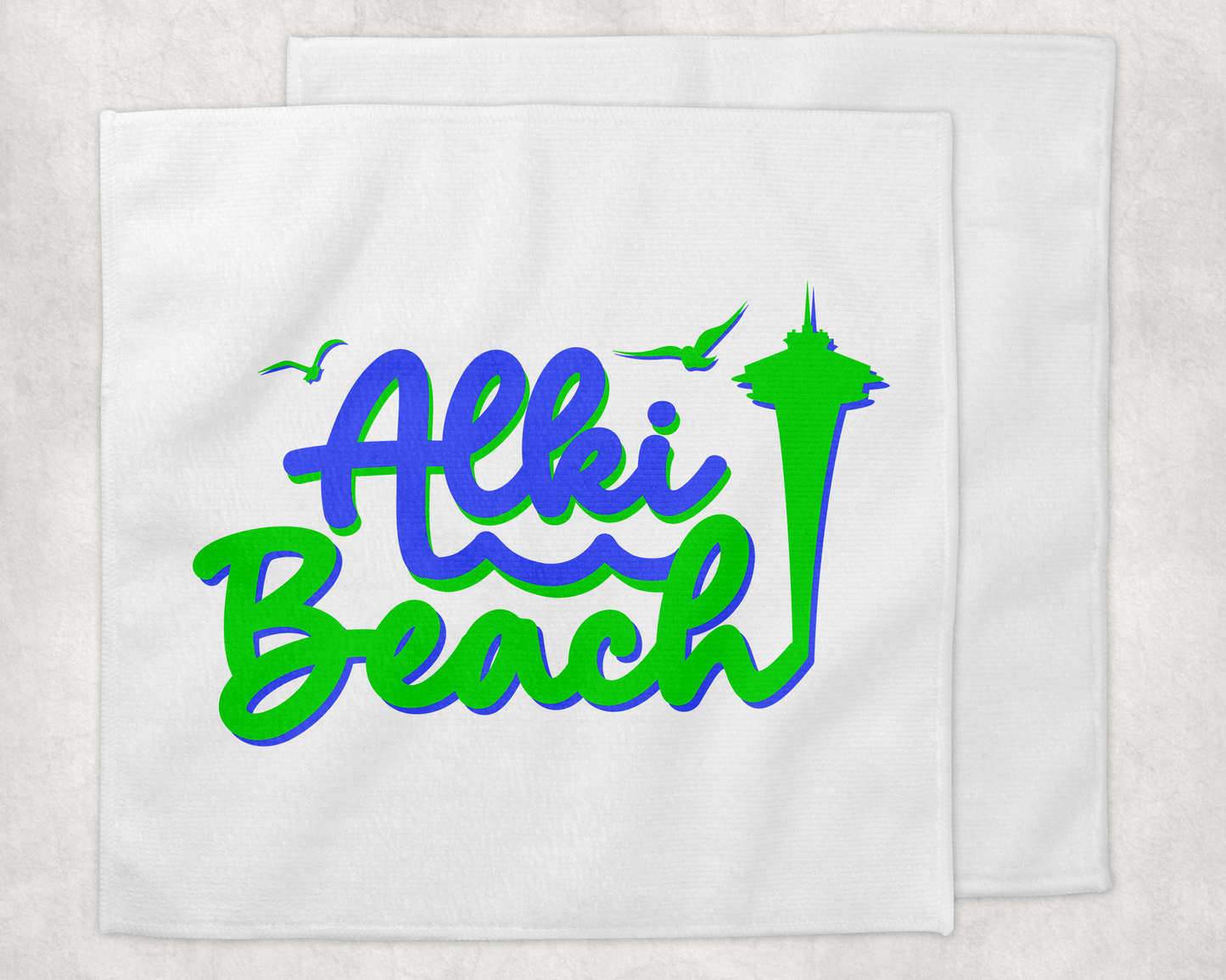 West Seattle + Alki Beach Waffle Weave  & Microfiber Dish Cloths
