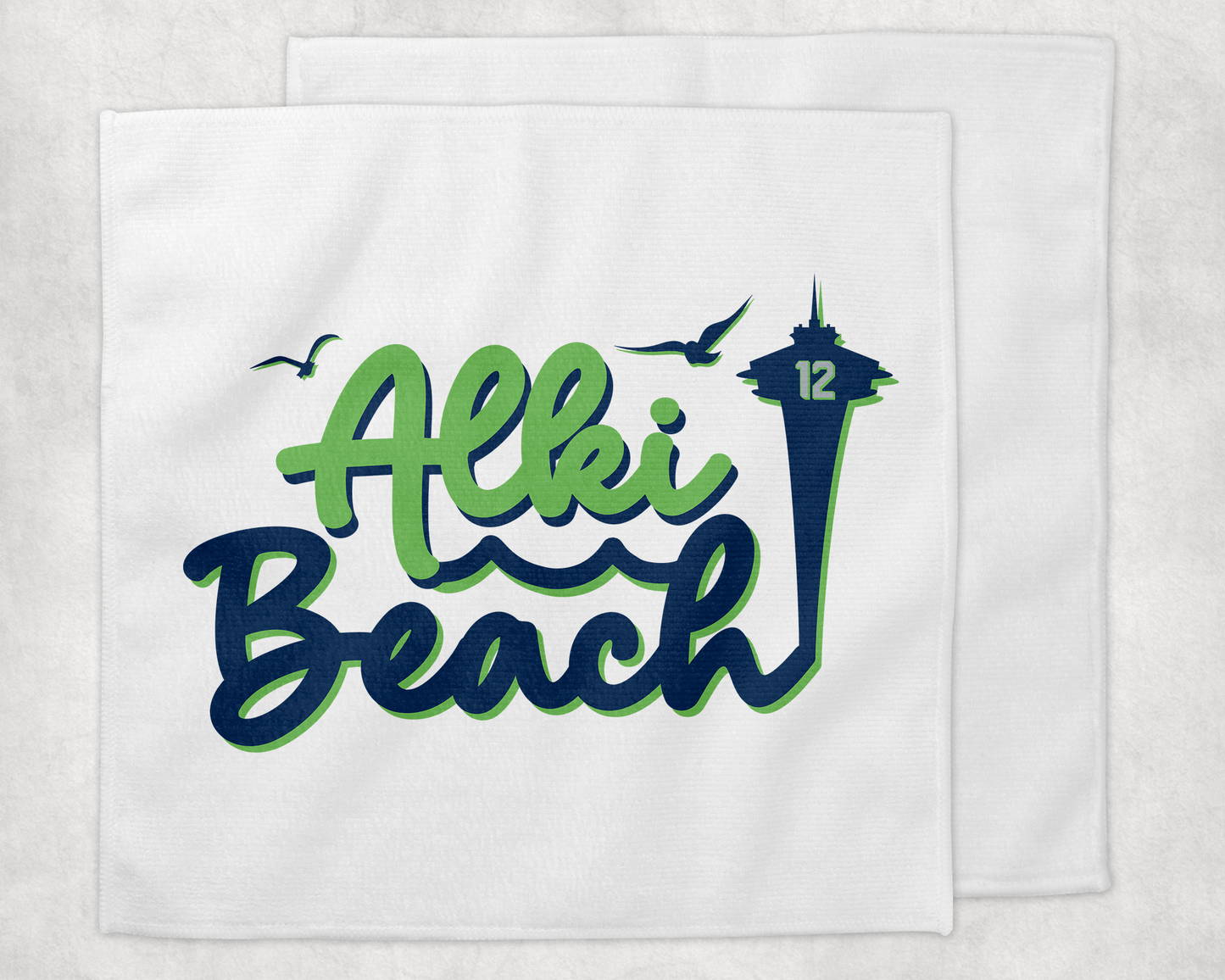 West Seattle + Alki Beach Waffle Weave  & Microfiber Dish Cloths
