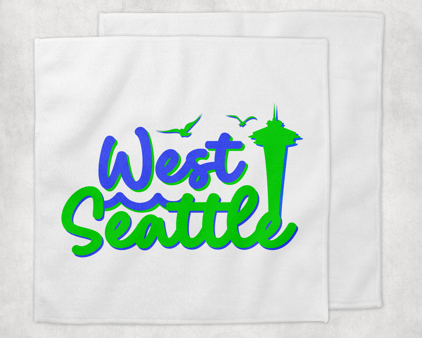 West Seattle + Alki Beach Waffle Weave  & Microfiber Dish Cloths