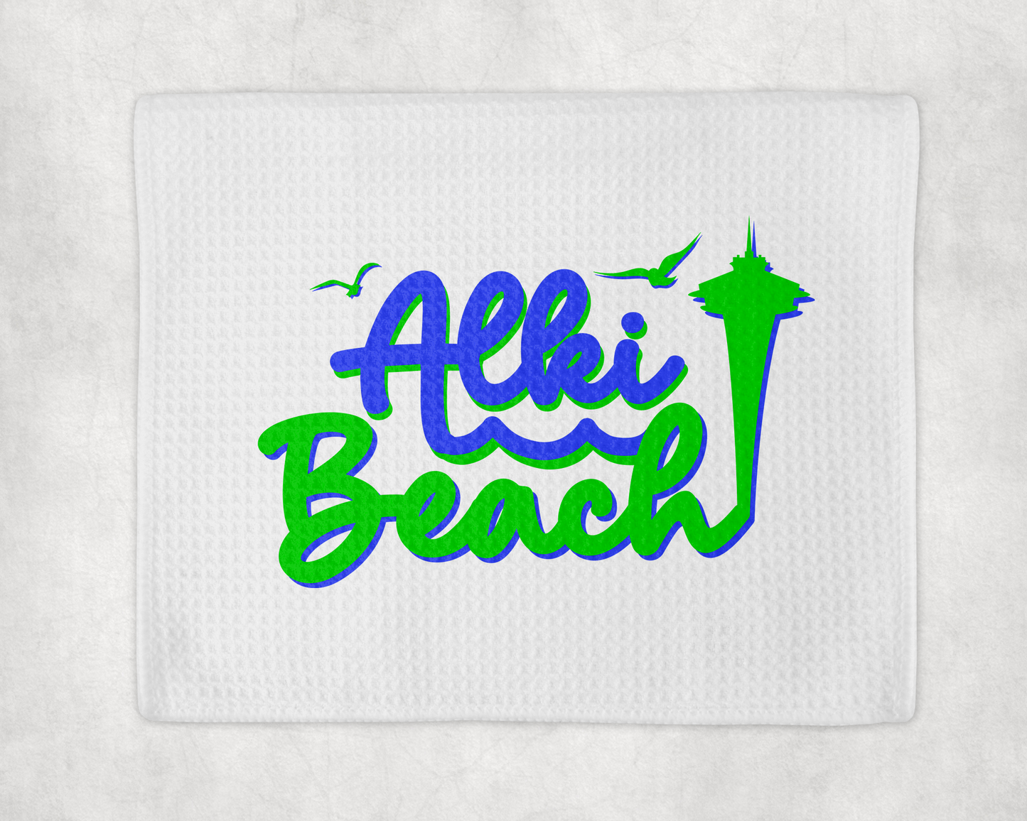West Seattle + Alki Beach Waffle Weave  & Microfiber Dish Cloths