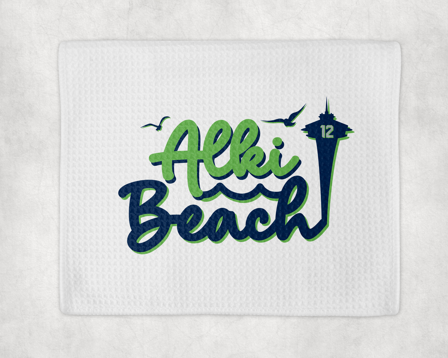 West Seattle + Alki Beach Waffle Weave  & Microfiber Dish Cloths