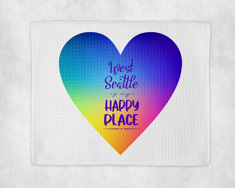 West Seattle + Alki Beach Waffle Weave  & Microfiber Dish Cloths