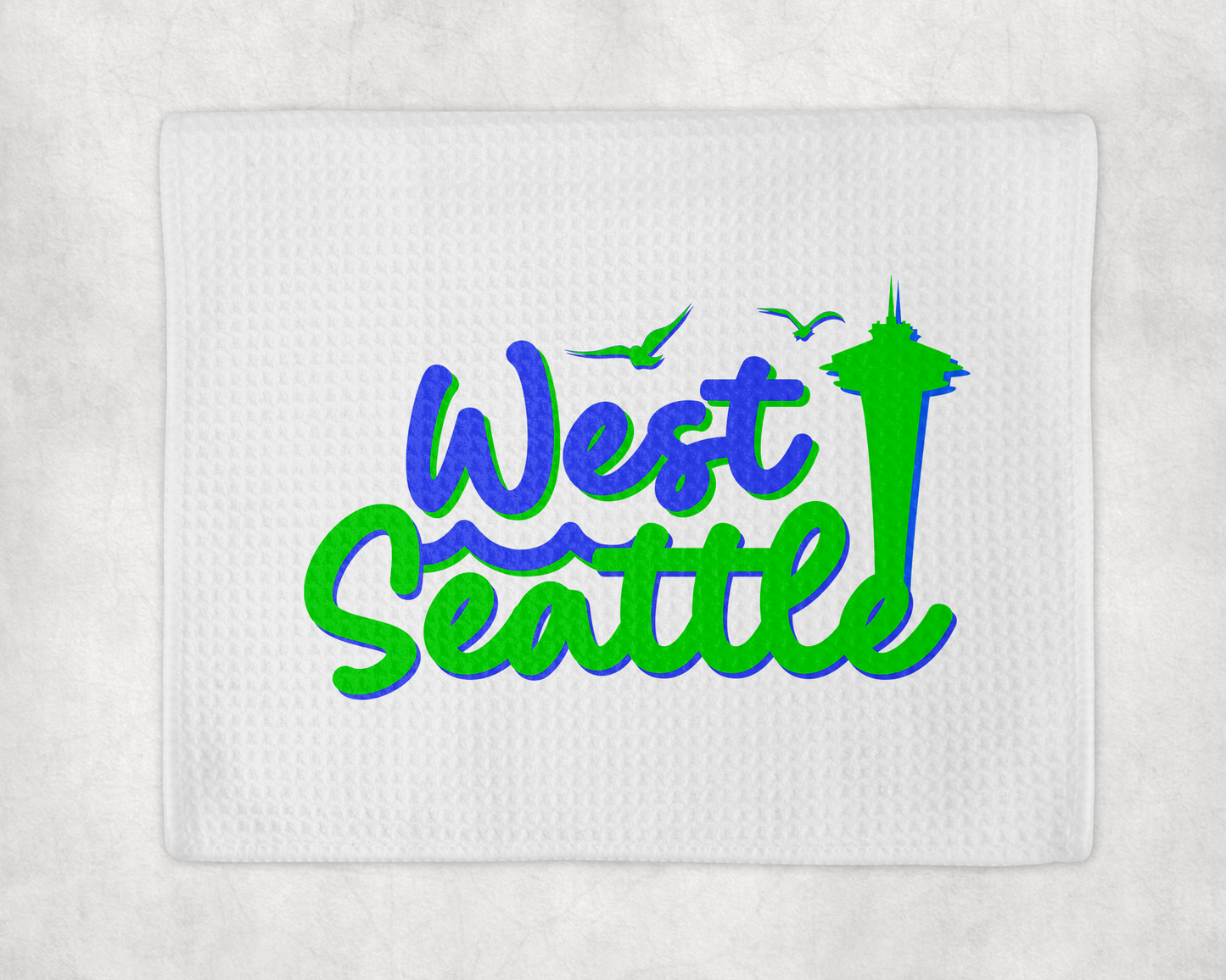 West Seattle + Alki Beach Waffle Weave  & Microfiber Dish Cloths