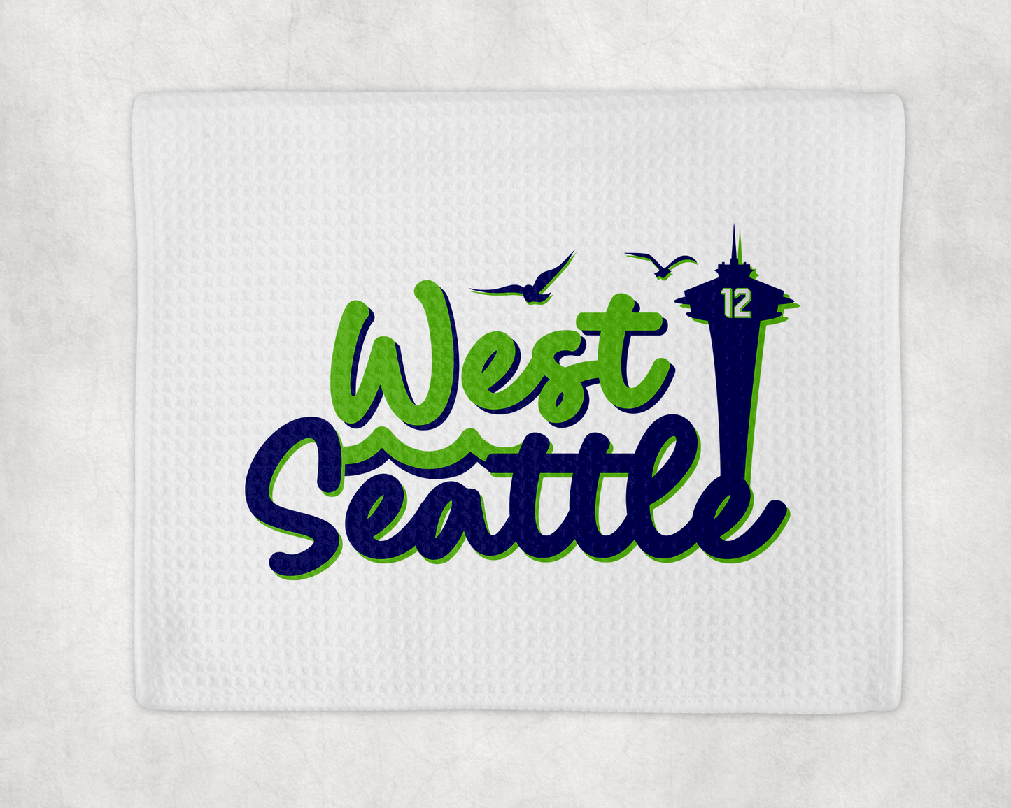 West Seattle + Alki Beach Waffle Weave  & Microfiber Dish Cloths