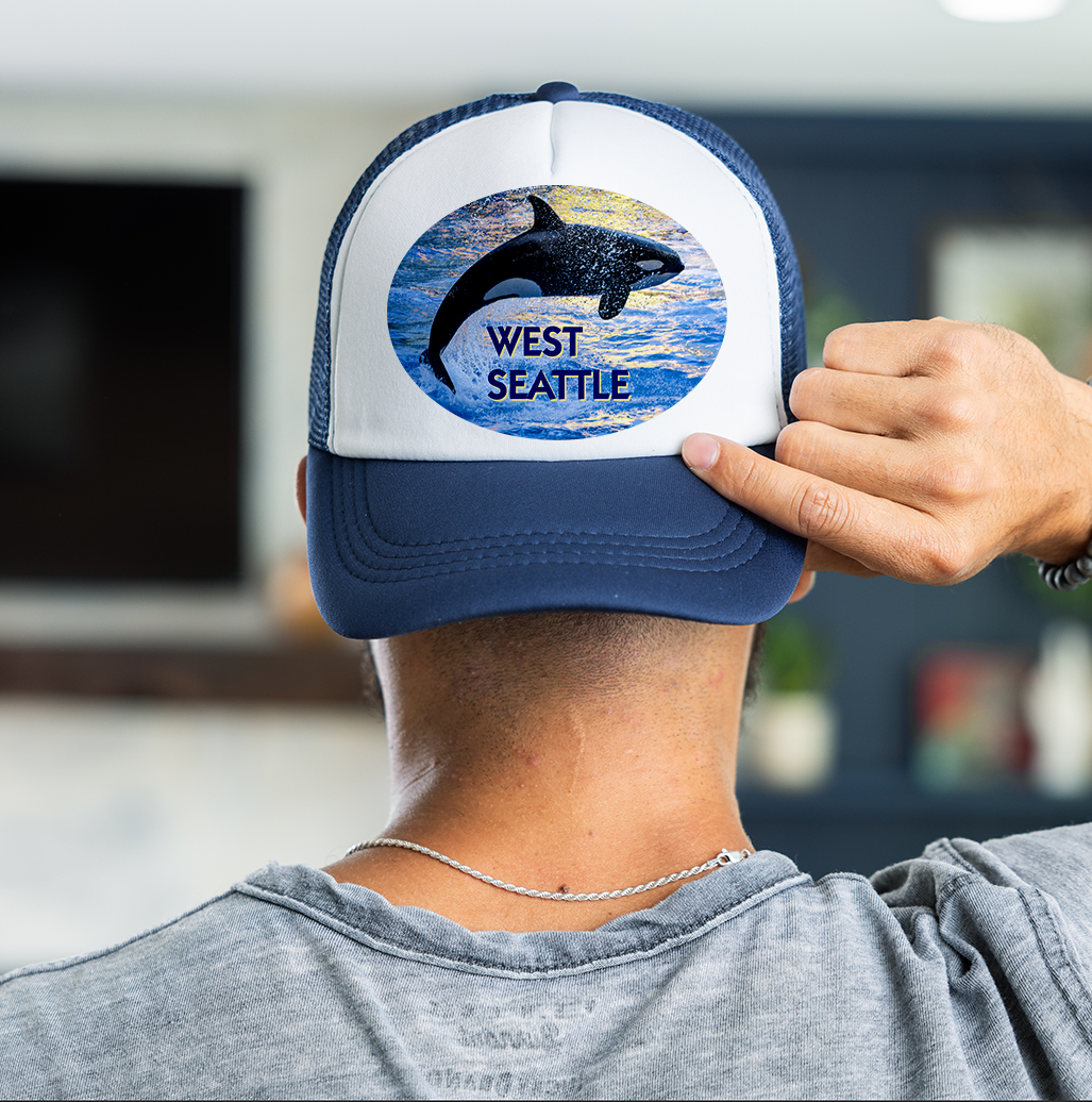 West Seattle + Alki Beach Trucker Hats ~ for Teens and Adults