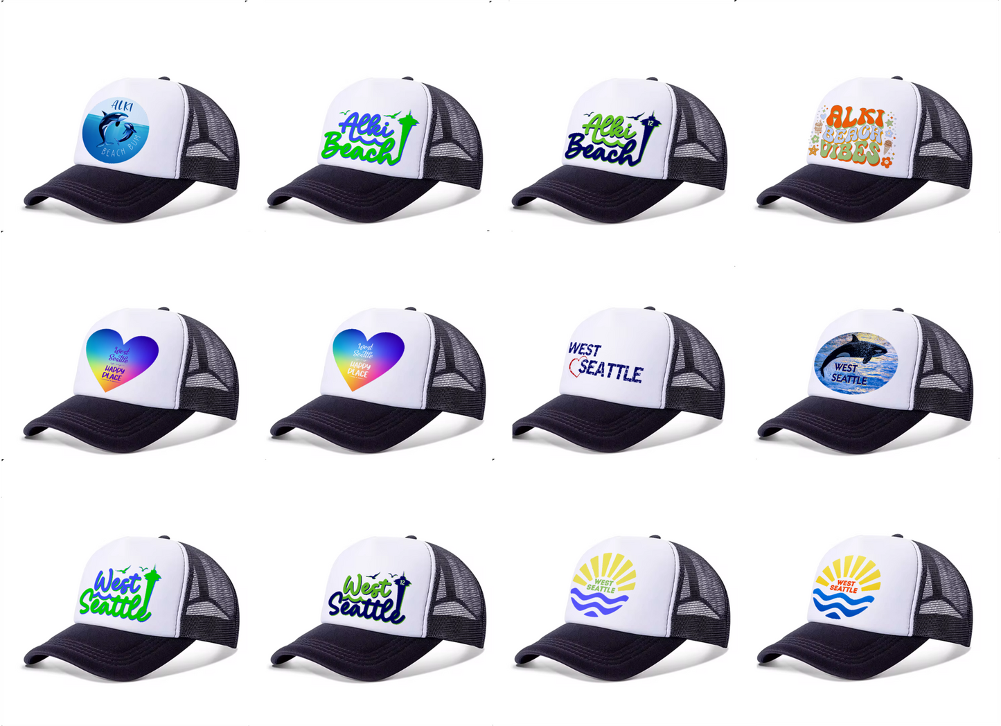 West Seattle + Alki Beach Kids Trucker Hats!