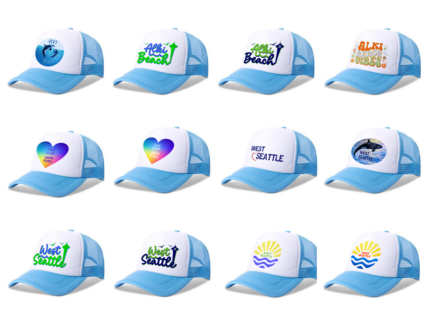 West Seattle + Alki Beach Kids Trucker Hats!