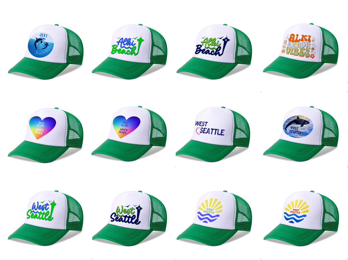 West Seattle + Alki Beach Kids Trucker Hats!