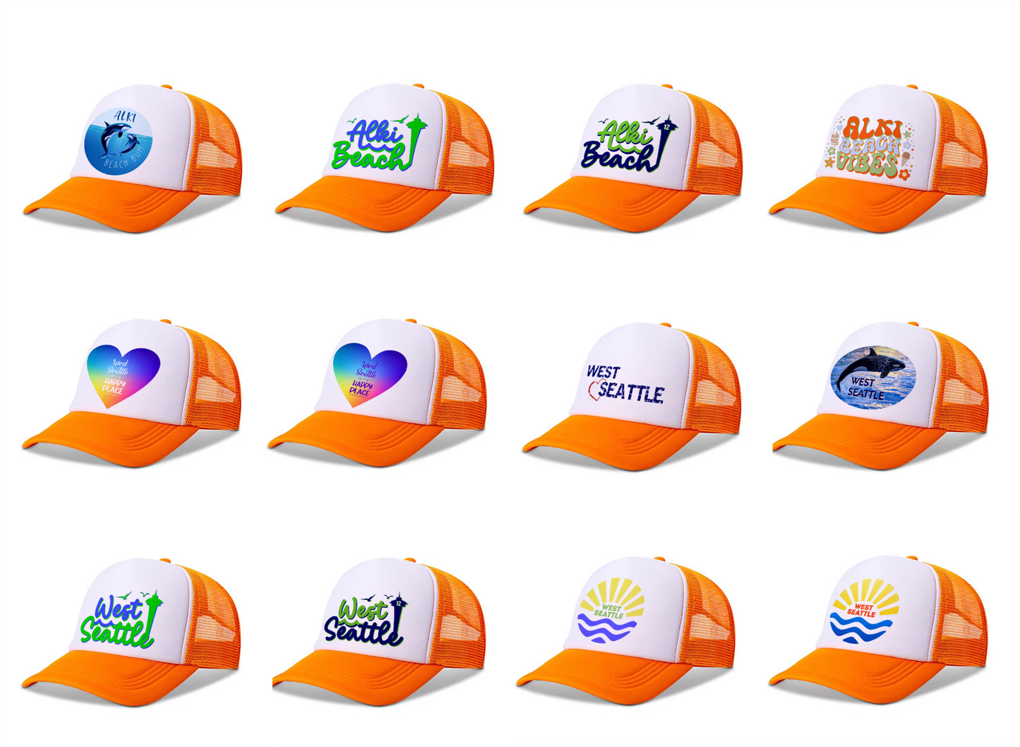 West Seattle + Alki Beach Kids Trucker Hats!