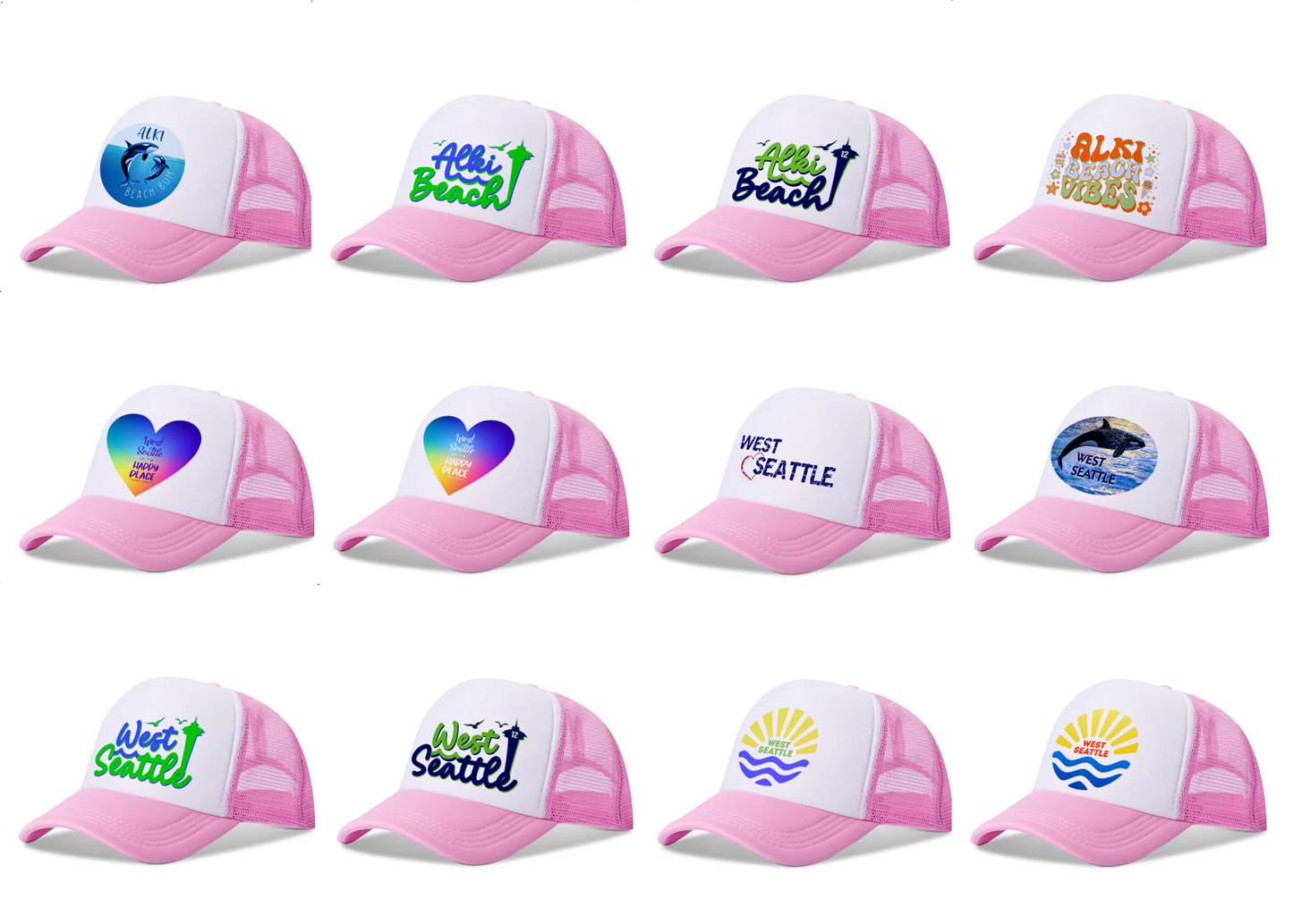 West Seattle + Alki Beach Kids Trucker Hats!