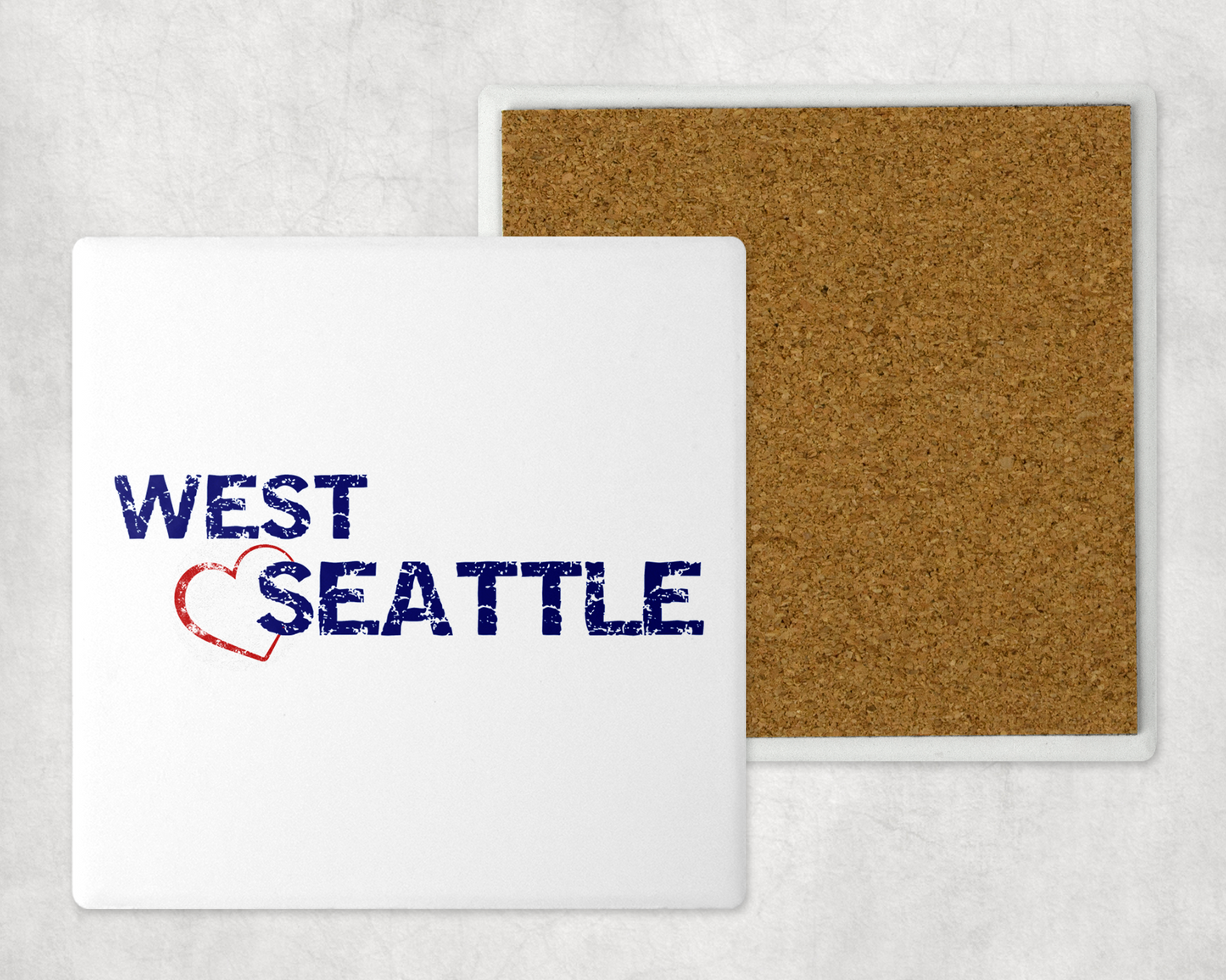 West Seattle + Alki Beach Coasters ~ Oversized Sandstone with Cork Backing
