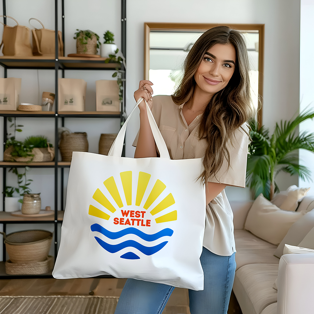 West Seattle + Alki Beach Totes ~ Canvas Shopping Tote Bags
