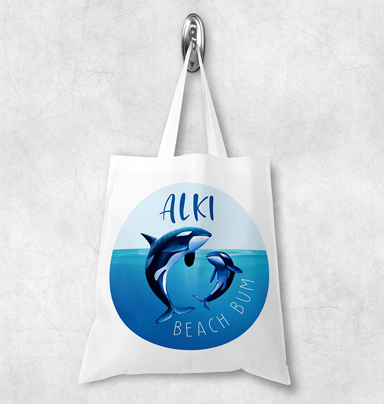 West Seattle + Alki Beach Totes ~ Canvas Shopping Tote Bags