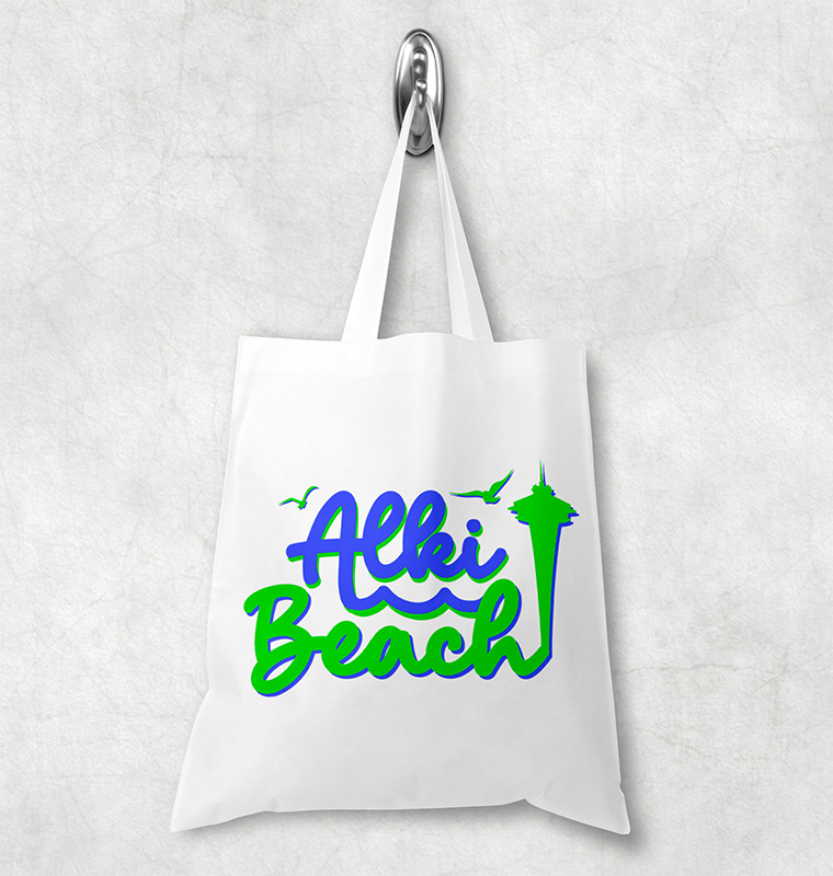 West Seattle + Alki Beach Totes ~ Canvas Shopping Tote Bags