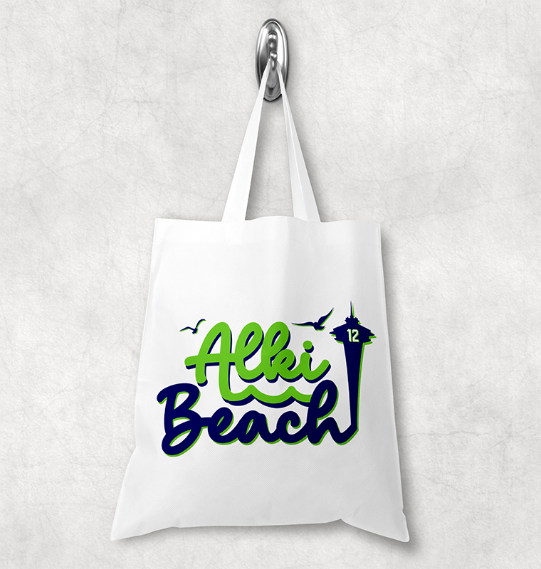 West Seattle + Alki Beach Totes ~ Canvas Shopping Tote Bags