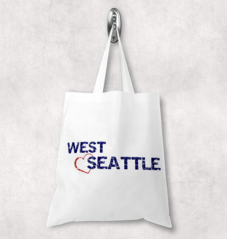 West Seattle + Alki Beach Totes ~ Canvas Shopping Tote Bags