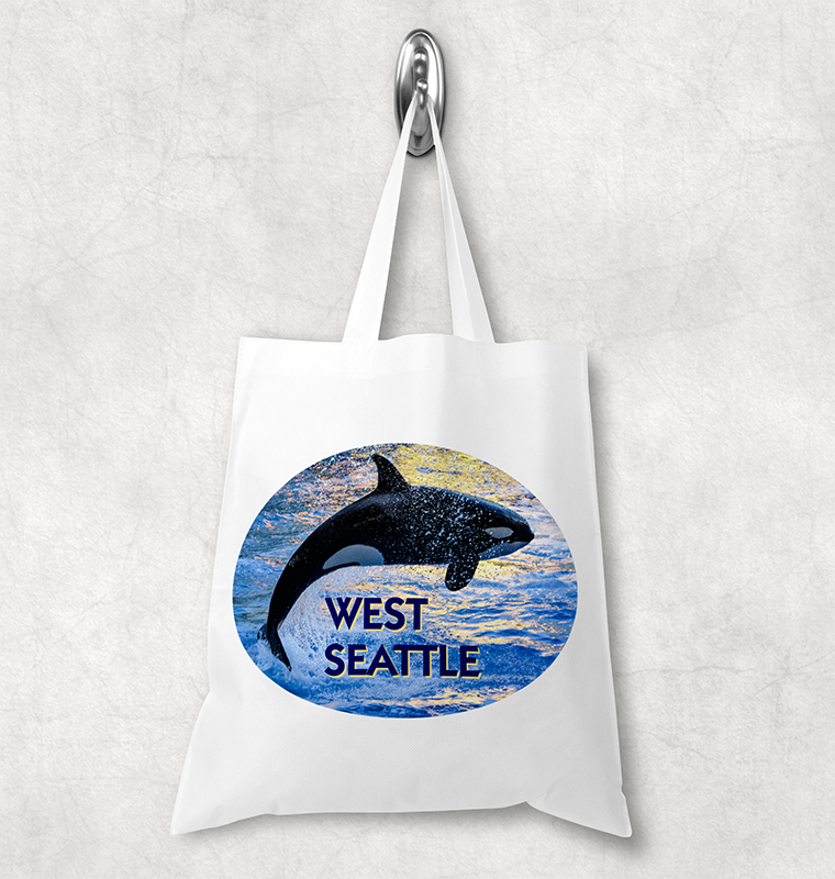 West Seattle + Alki Beach Totes ~ Canvas Shopping Tote Bags