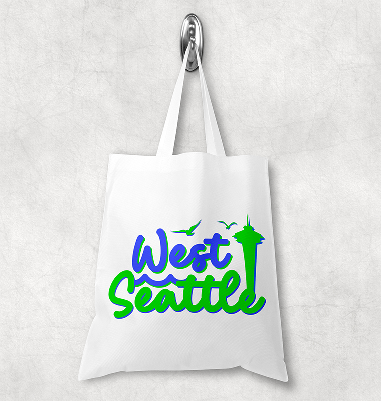 West Seattle + Alki Beach Totes ~ Canvas Shopping Tote Bags