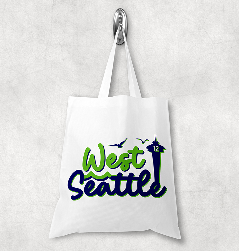 West Seattle + Alki Beach Totes ~ Canvas Shopping Tote Bags