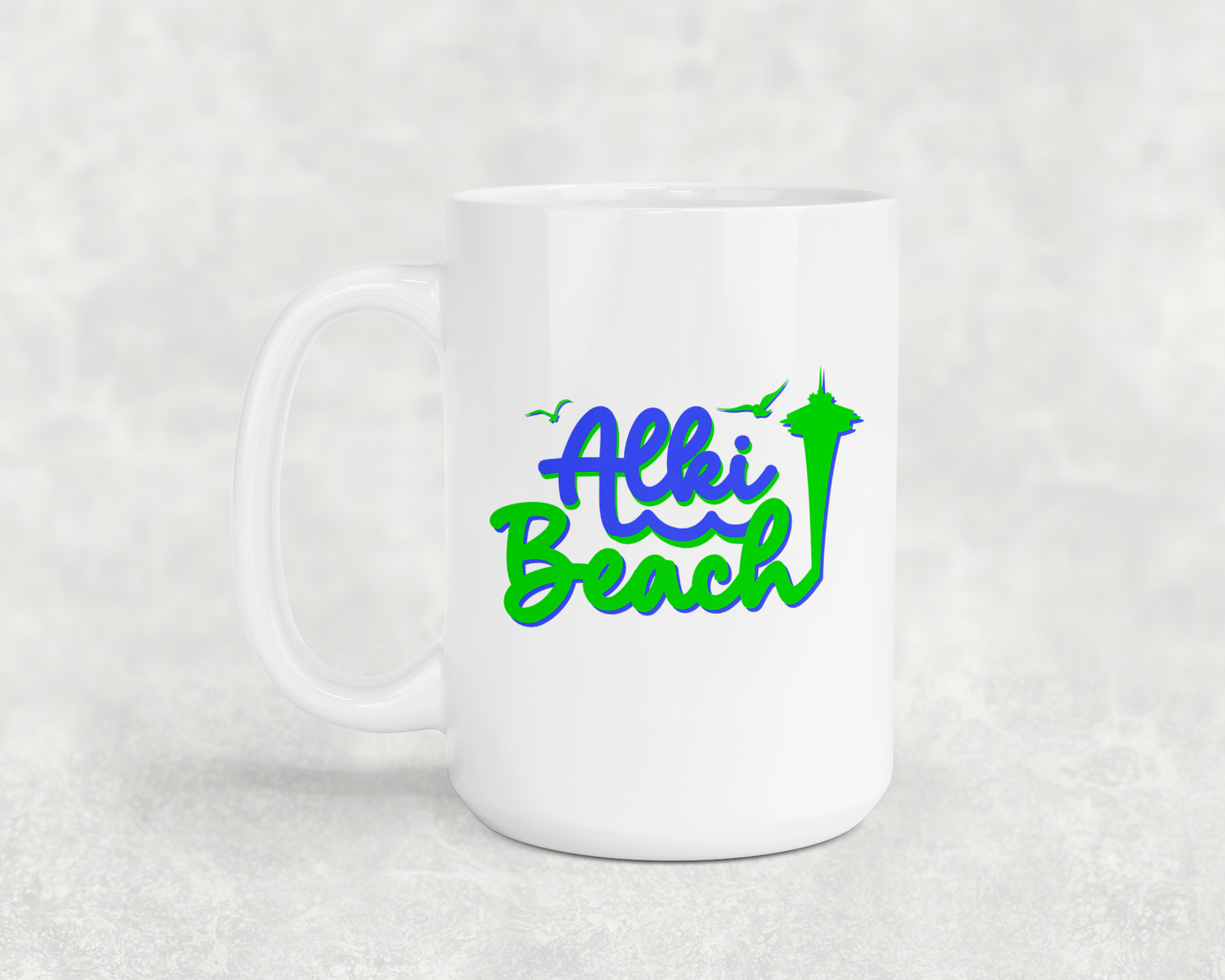 West Seattle + Alki Beach 15 oz Large Mugs ~ Sip Your Coffee in Style