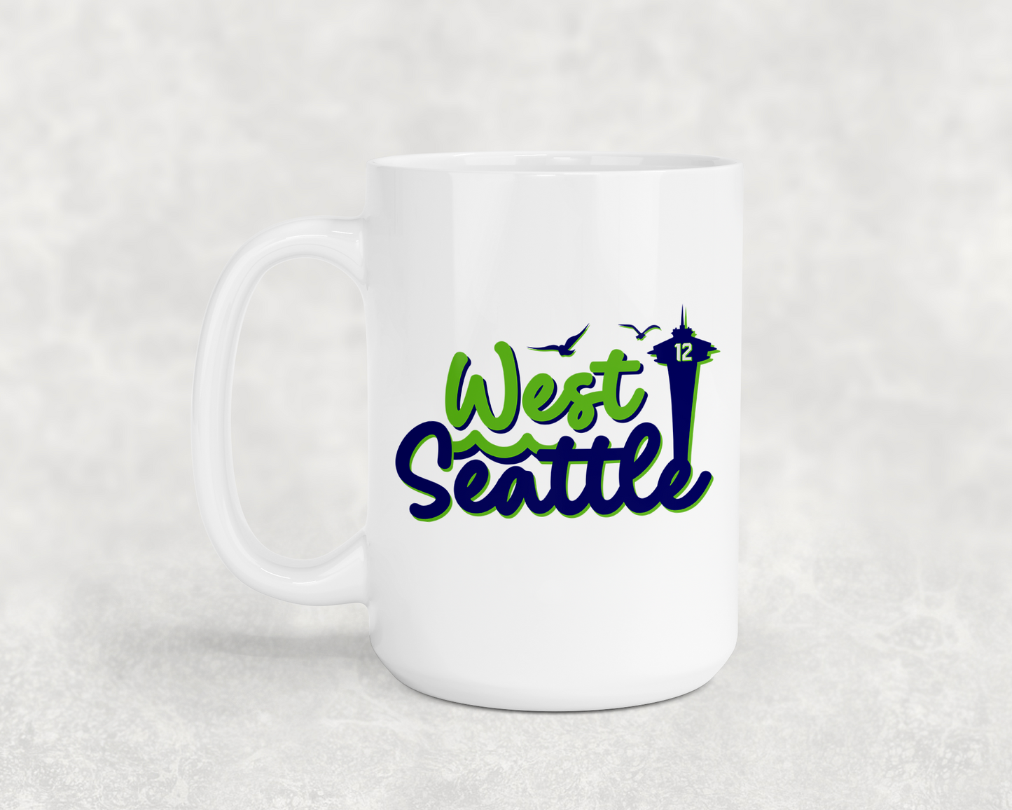 West Seattle + Alki Beach 15 oz Large Mugs ~ Sip Your Coffee in Style