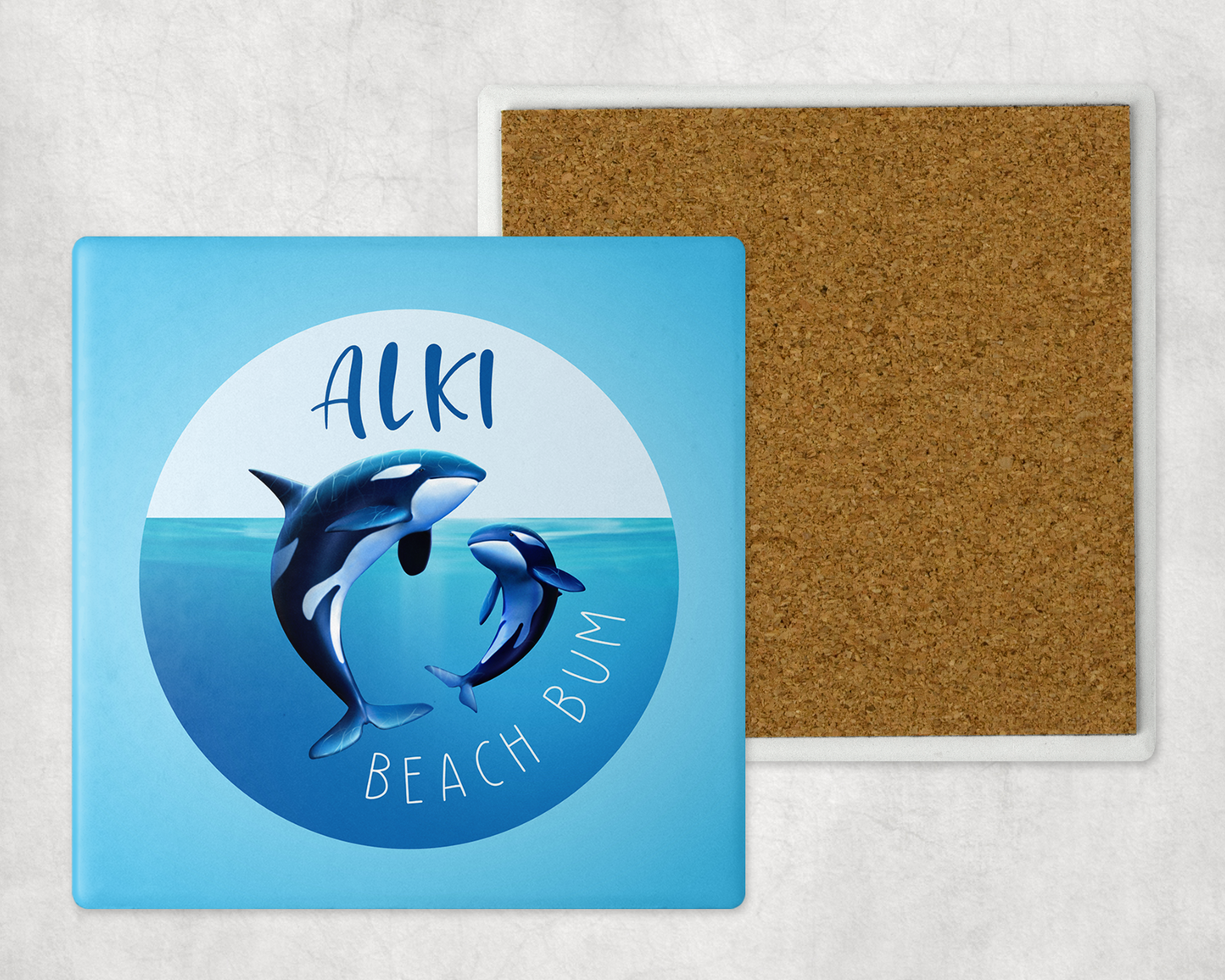 West Seattle + Alki Beach Coasters ~ Oversized Sandstone with Cork Backing