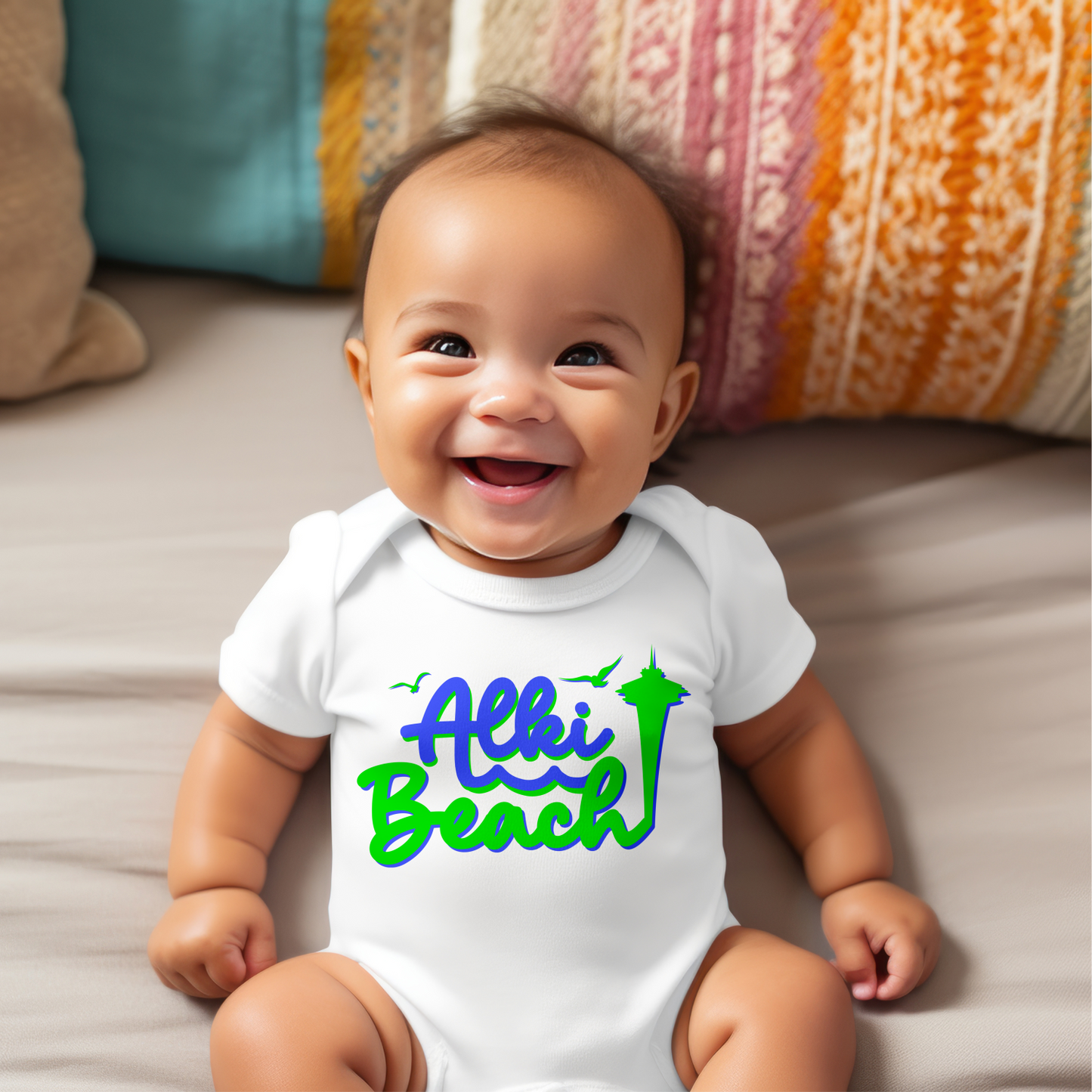 West Seattle + Alki Beach - Soft & Sweet Baby One-Piece Bodysuits
