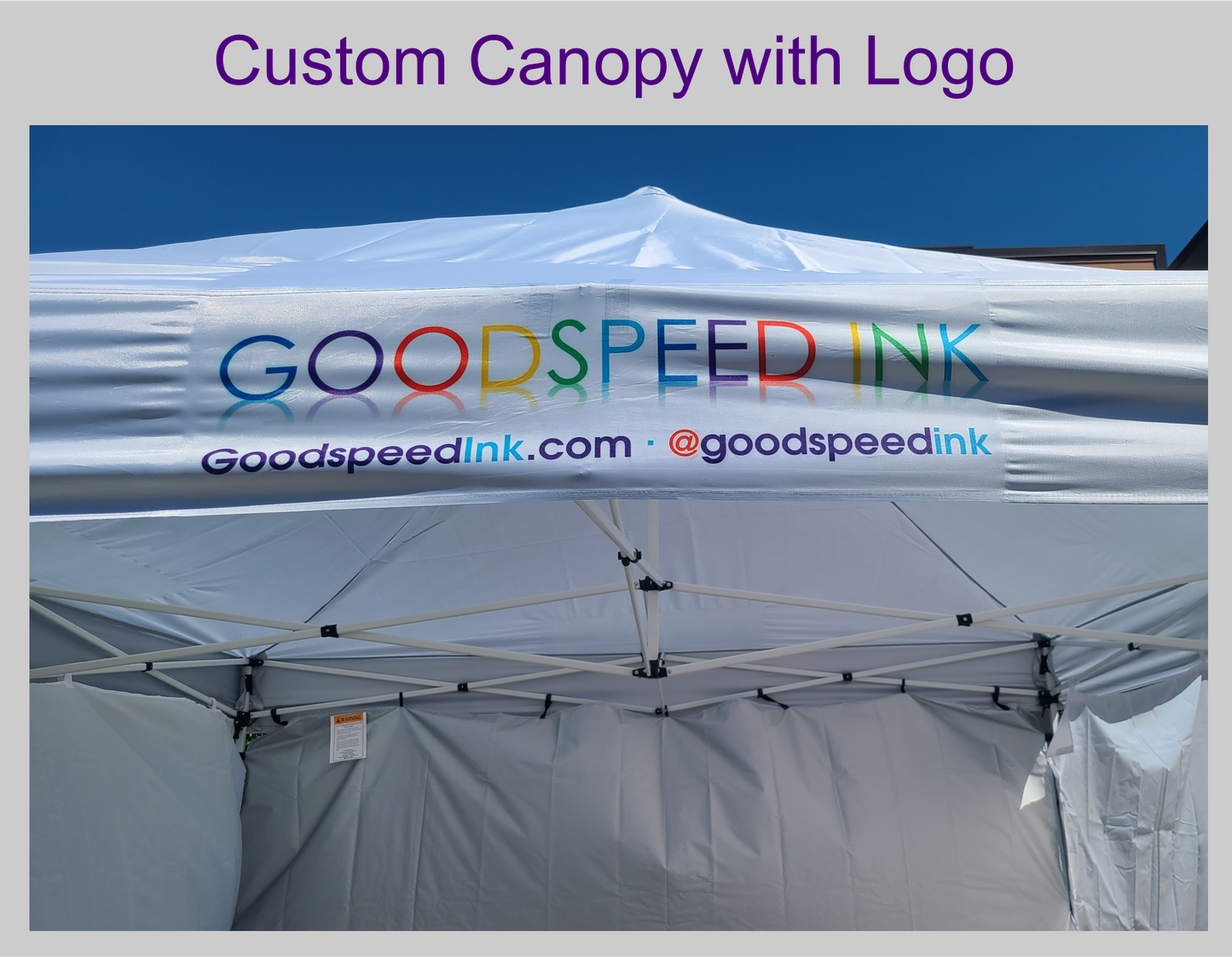 Custom Logo Event Canopy ~ Fits on 10x10 Straight Leg Canopy Tents for Events & Tradeshows