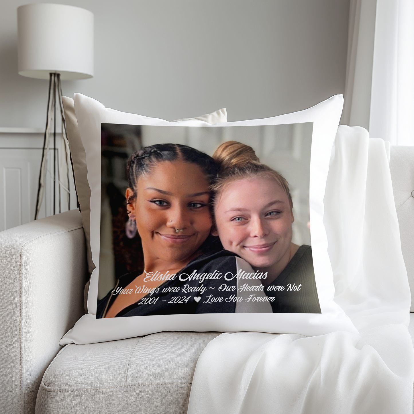 Custom Photo Special Memory Pillows ~ Full Color Throw Pillow Covers for 16" or 18" Pillows