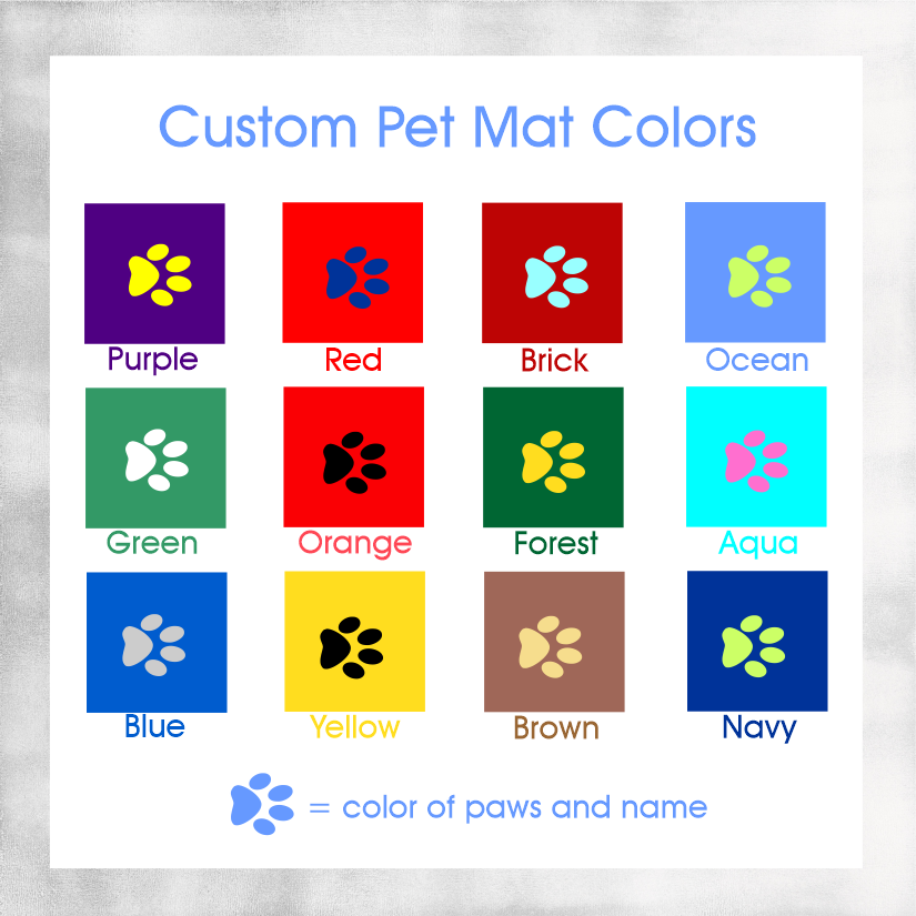 Custom Dog Mats ~ Colorful Pet Mats with Your Dog's Name