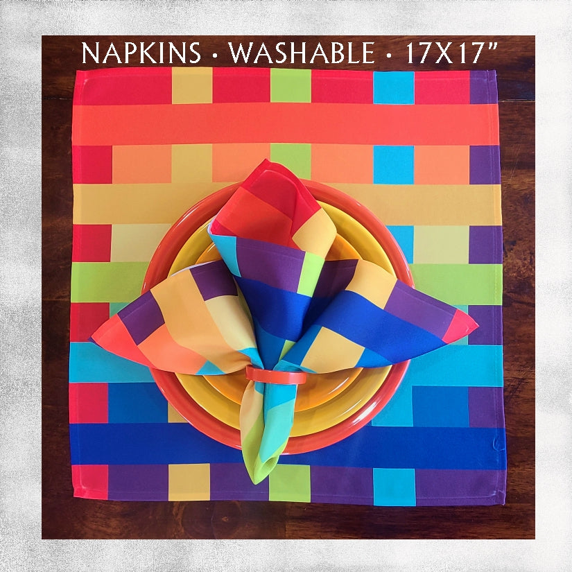 Vibrant Fiesta Napkins Placemats + Coasters