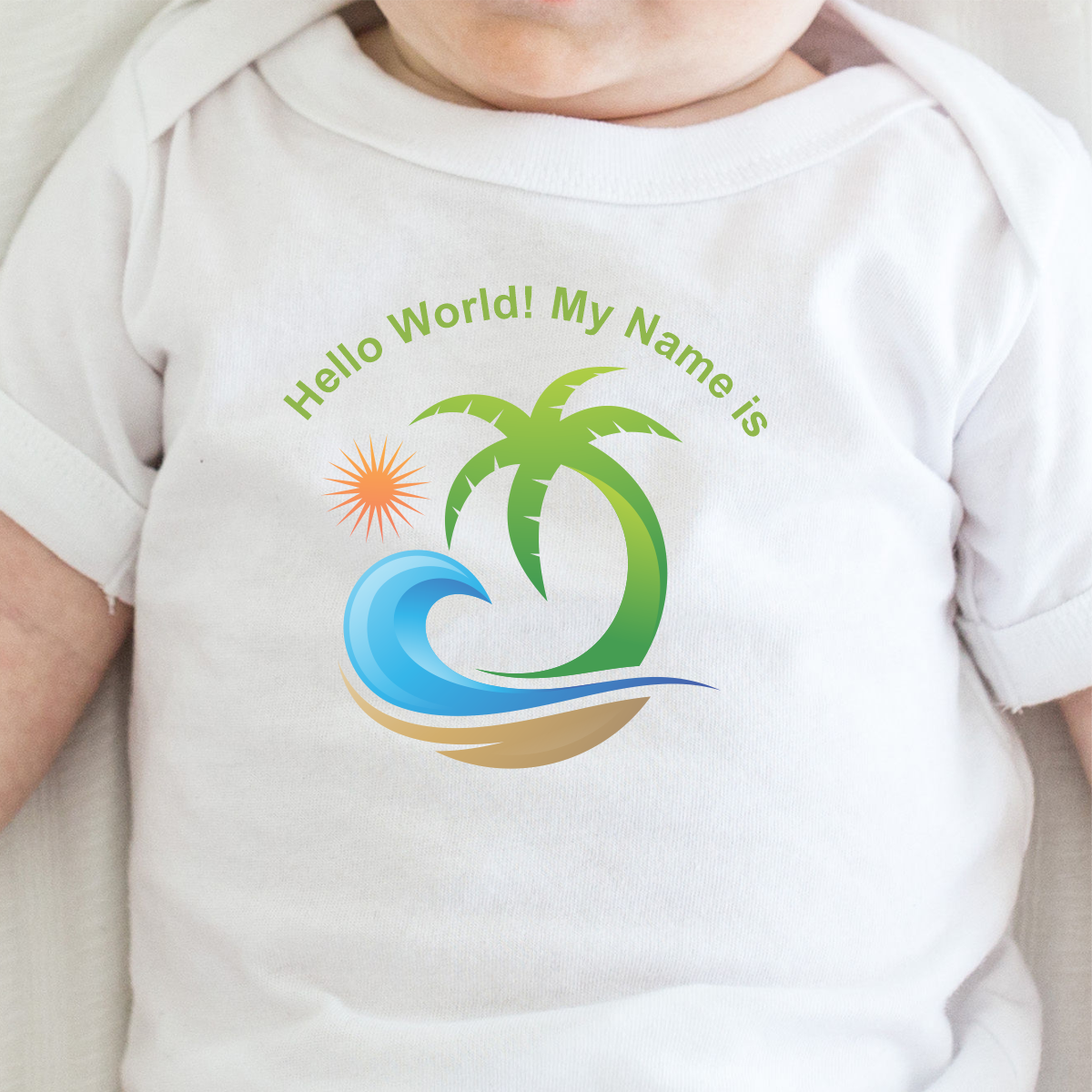 Custom Super Soft "My Name is" Aloha Vibe Baby One-Piece Bodysuits