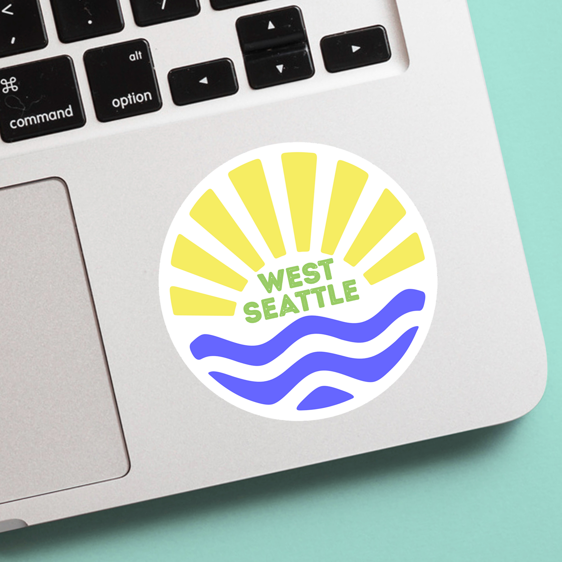 Goodspeed Ink West Seattle Sunshine + Waves Sticker Decal Weatherproof and Raise Gloss Coated