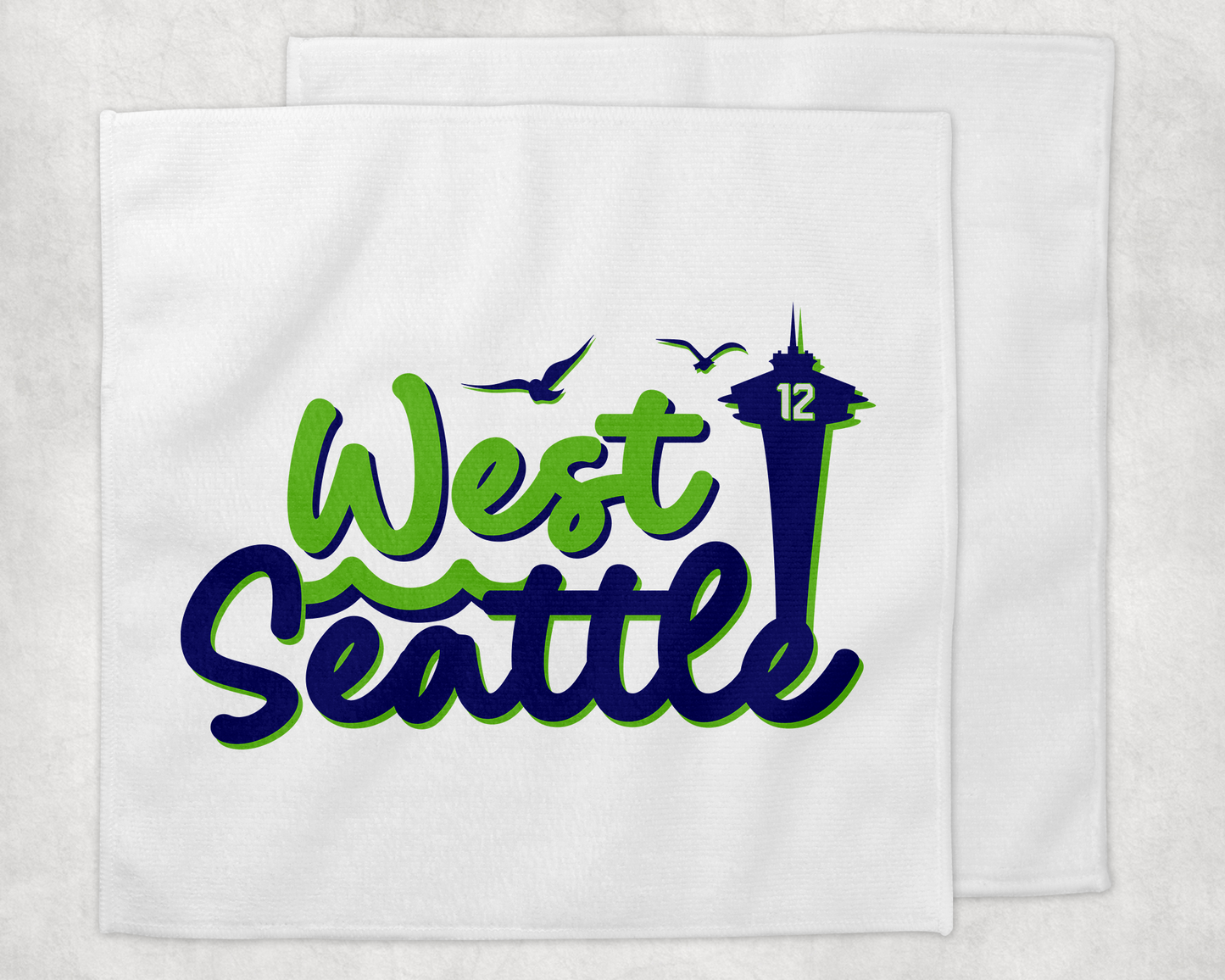 West Seattle + Alki Beach Waffle Weave  & Microfiber Dish Cloths
