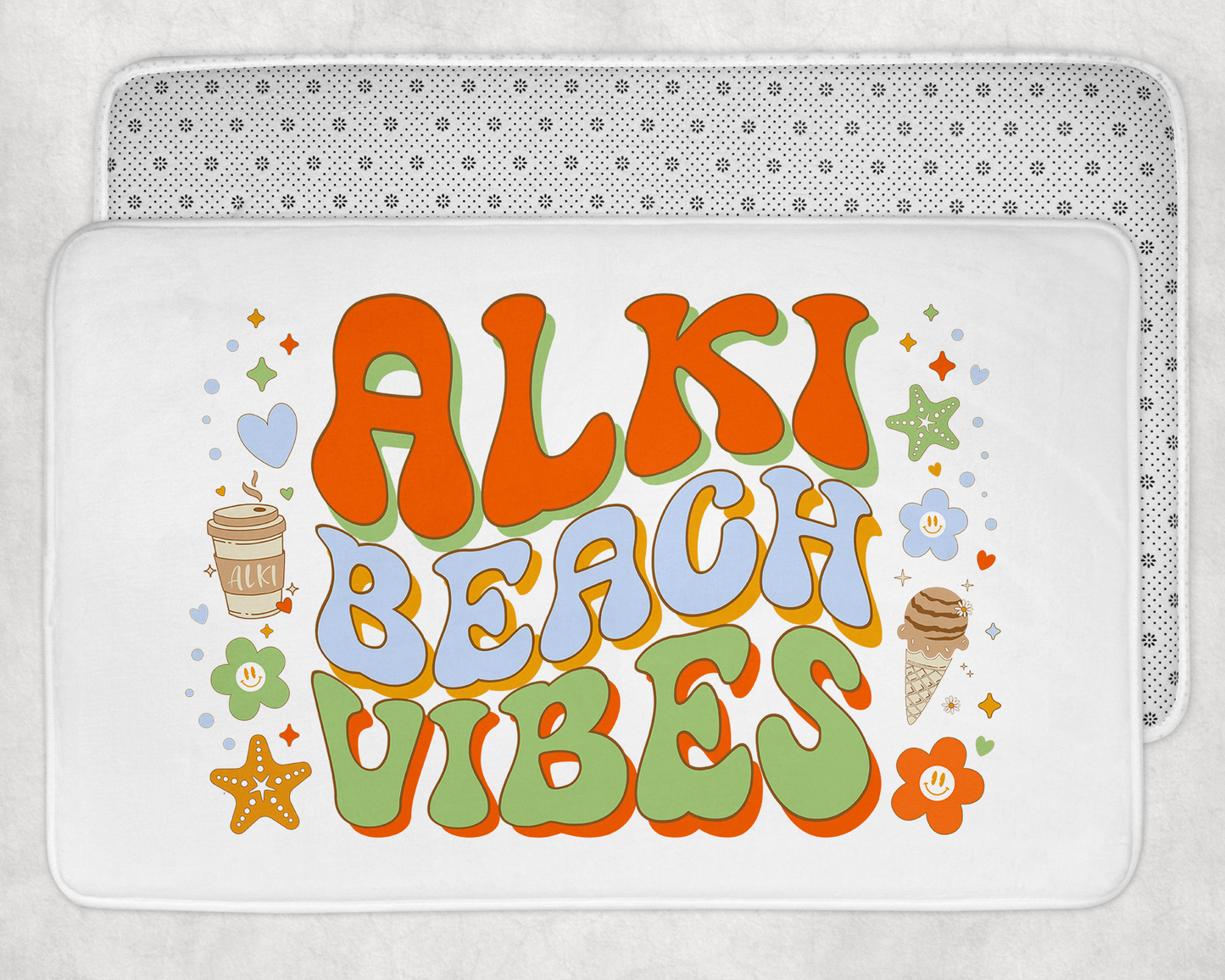 West Seattle + Alki Beach Bath + Kitchen Mats ~ Colorful & Soft