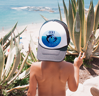 West Seattle + Alki Beach Kids Trucker Hats!