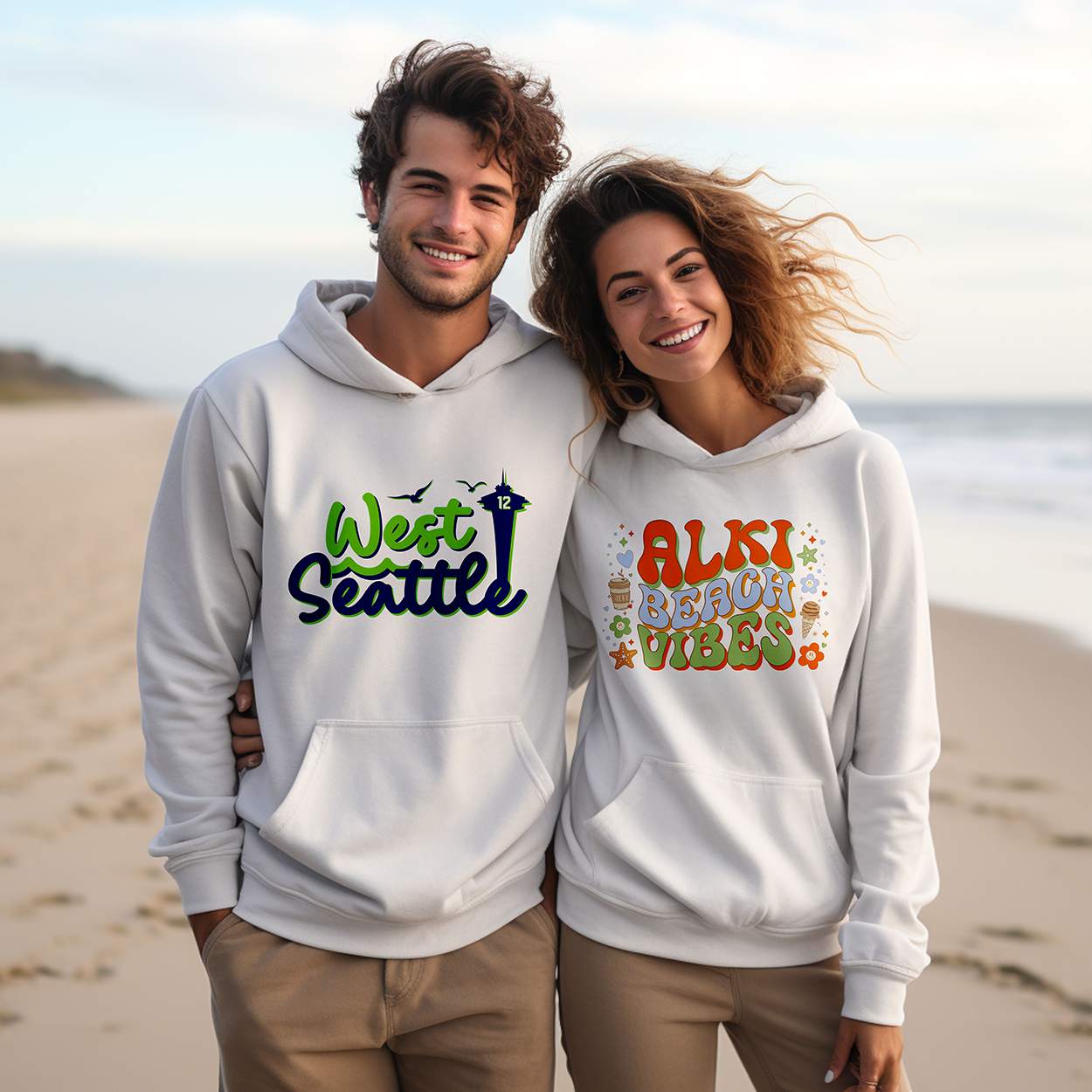 West Seattle + Alki Beach Hoodies ~ Stay Cozy with Great Designs