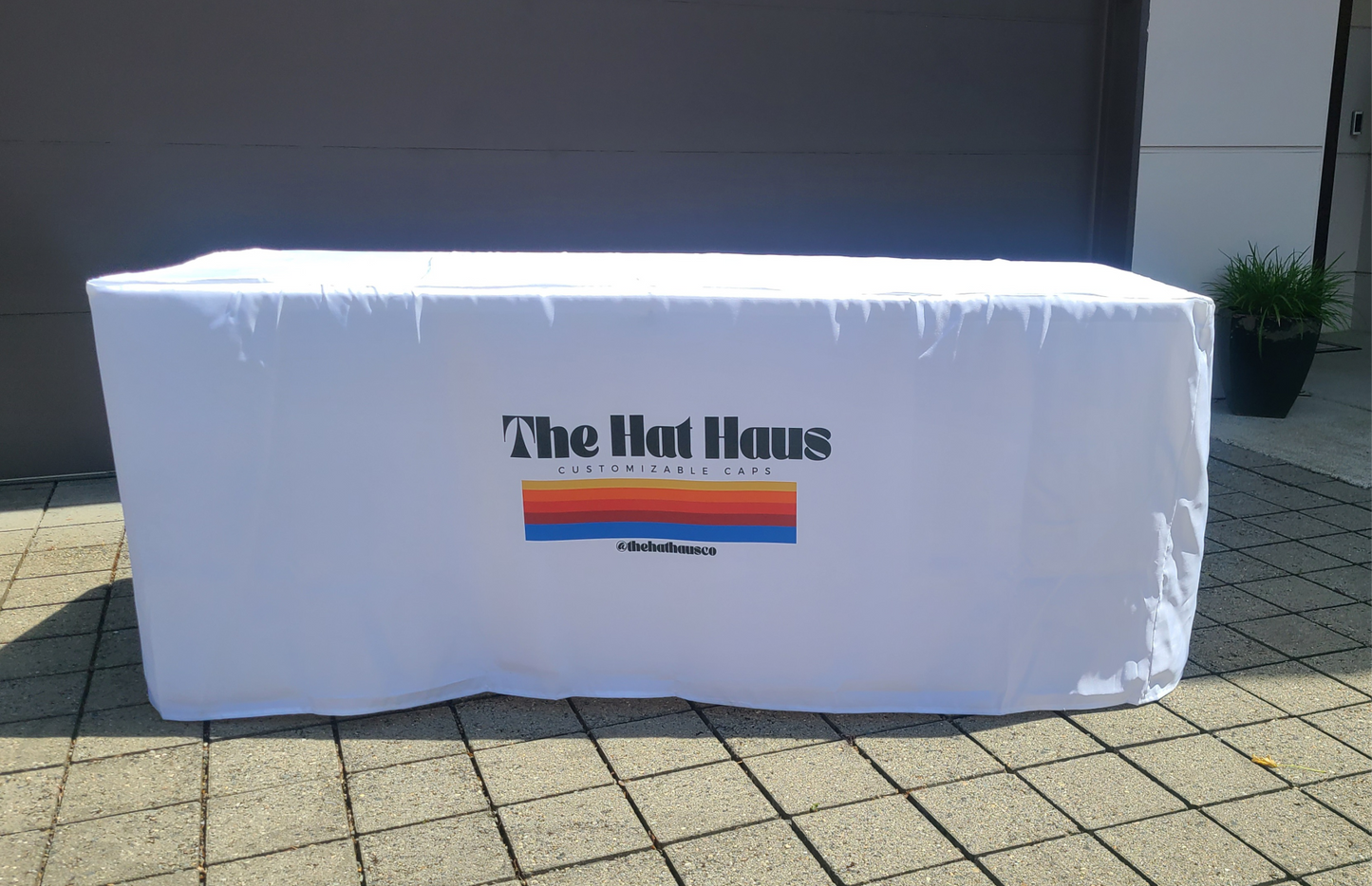 Custom Logo Event Tablecloths ~ Fits on 30x72 inch standard trade show and banquet tables