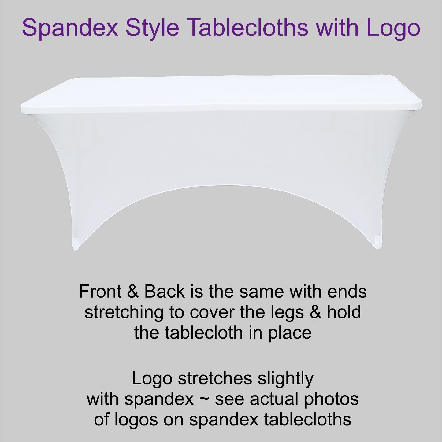 Custom Logo Event Tablecloths ~ Fits on 30x72 inch standard trade show and banquet tables